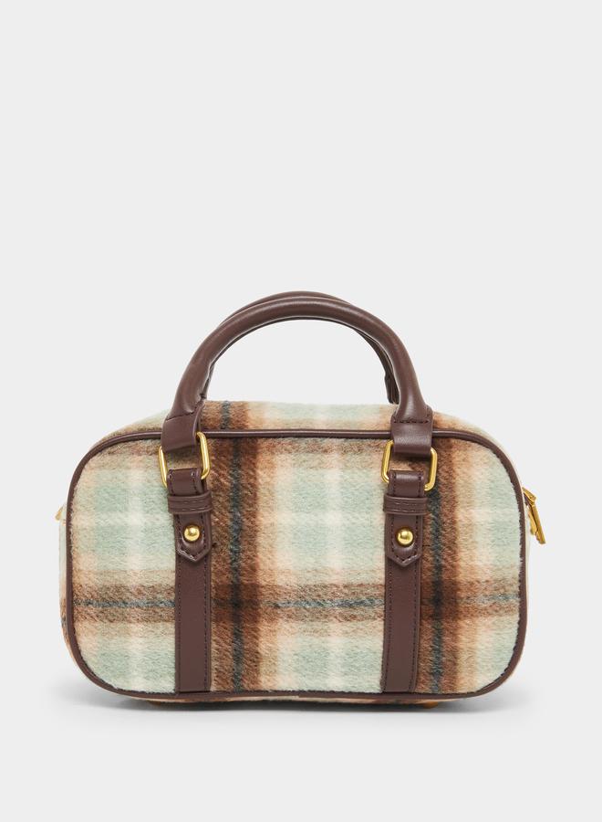 Styli Checked Pattern Bag with Detachable Strap - Image 2