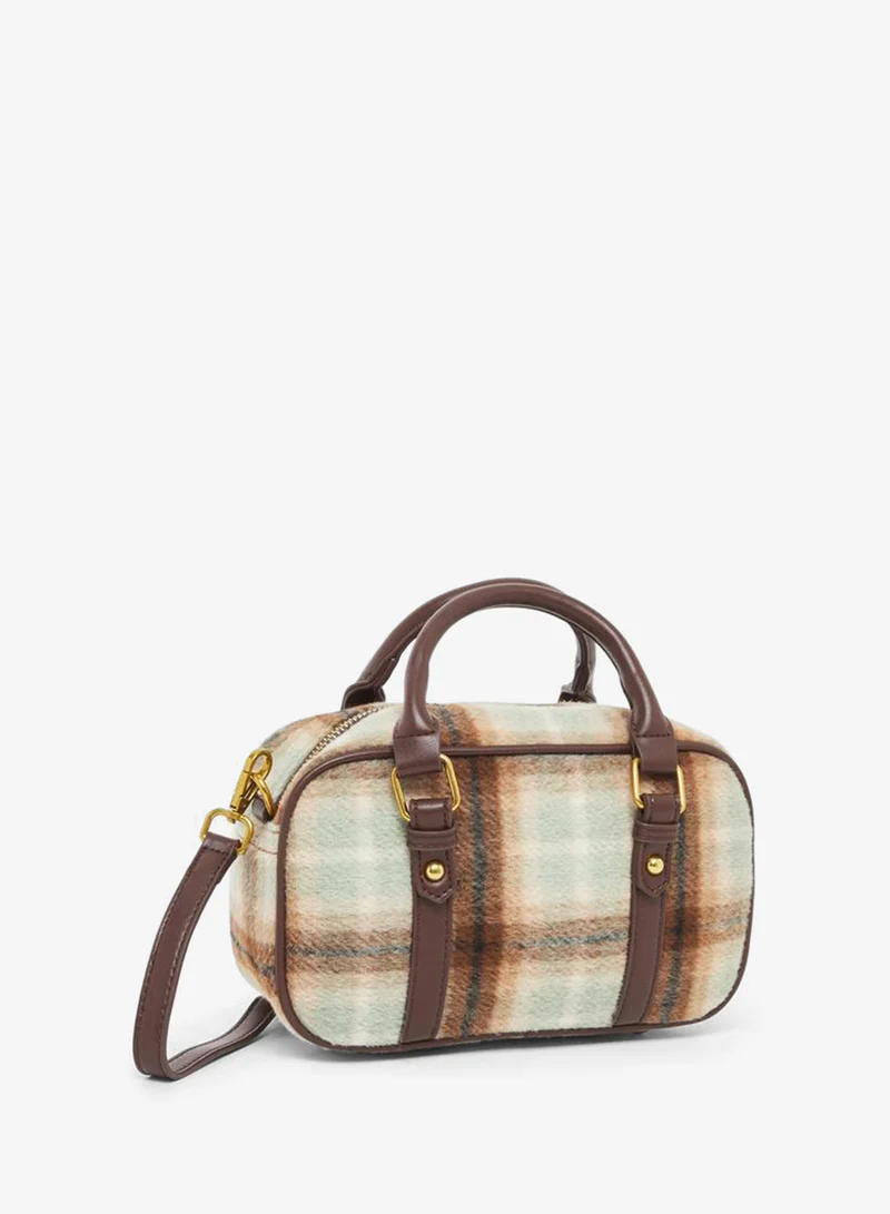 Styli Checked Pattern Bag with Detachable Strap