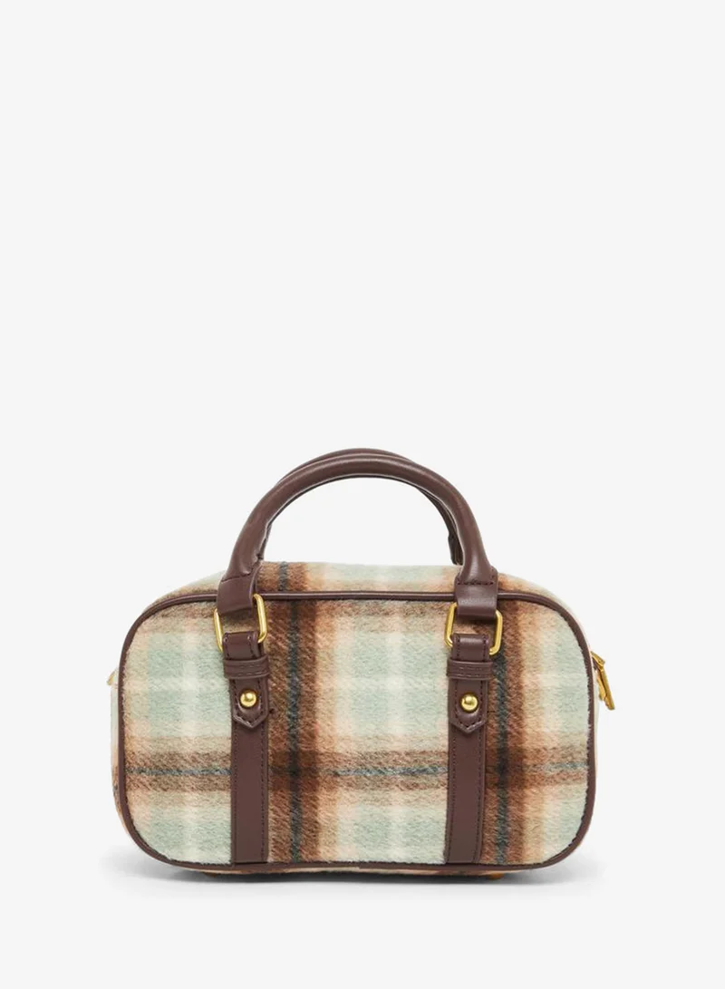Styli Checked Pattern Bag with Detachable Strap