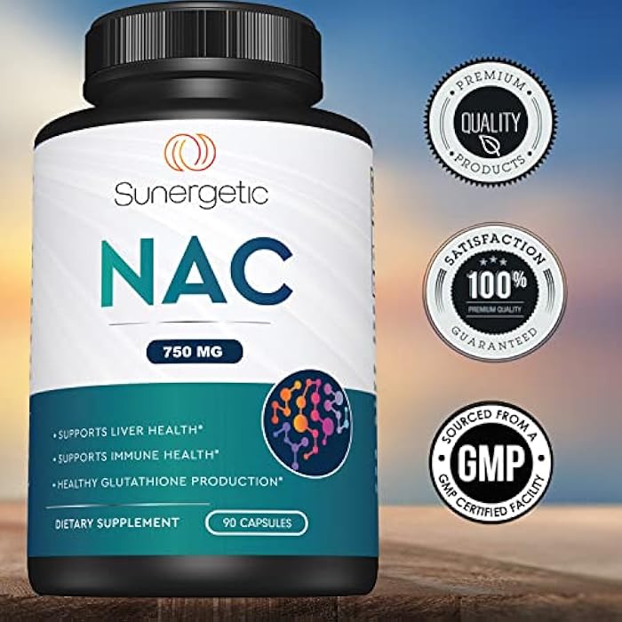 Sunergetic Premium NAC Supplement N-Acetyl Cysteine – 750mg Per Capsule – Supports Liver, Detox Immune, Cellular & Respiratory Health – 90 N Acetyl Cysteine Capsules - Image 5