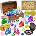 YUJUN Diving Gem Pirate Toys Colorful Pool Acrylic Diamonds Pirate Treasure Chest Gold Coins with Underwater Swimming Throw Pirate Toy for Kids Birthday Summer Swimming Pool Party Favor - Image 2