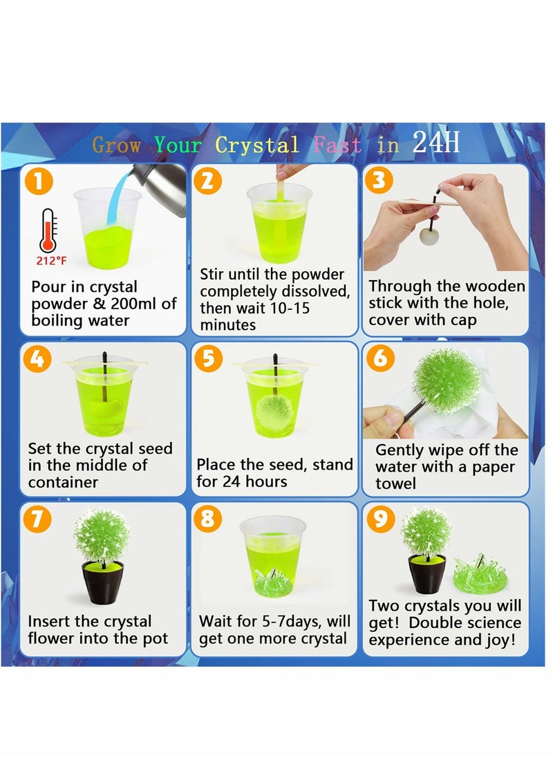SYOSI Crystal Growing Kit for Kids, Science Kits for Kids Ages 8-12, 4pcs Grow Crystal Science Experiments Toys, DIY Projects Learning and Education Toys Gifts for Girls and Boys  - Image 3