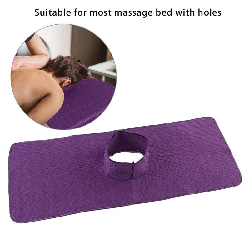 woobles Massage Bed Sheets, Salon Massage SPA Couch Soft Cotton Bed Cover Protector with Face Breath Hole Reusable Spa Steam Massage Towel Washable Beauty Salon Bed Sheet for Skin Care, 35 x 90cm(Purple) - Image 3