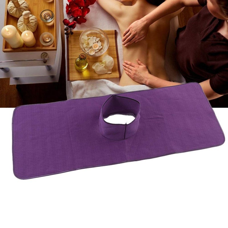 woobles Massage Bed Sheets, Salon Massage SPA Couch Soft Cotton Bed Cover Protector with Face Breath Hole Reusable Spa Steam Massage Towel Washable Beauty Salon Bed Sheet for Skin Care, 35 x 90cm(Purple) - Image 2