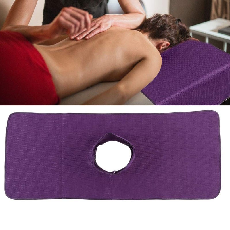 woobles Massage Bed Sheets, Salon Massage SPA Couch Soft Cotton Bed Cover Protector with Face Breath Hole Reusable Spa Steam Massage Towel Washable Beauty Salon Bed Sheet for Skin Care, 35 x 90cm(Purple) - Image 1