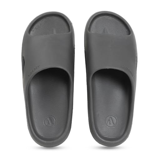 Aqualite NEO-264 Men Slide Slippers with Comfotable Sole Slip-On Flat Flip Flops, Sliders, Chappal & Comfort Insole Slipper for Men Dark Grey - Image 1