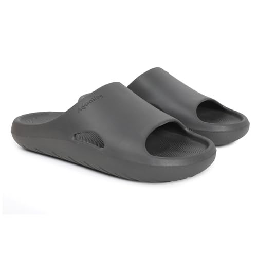 Aqualite NEO-264 Men Slide Slippers with Comfotable Sole Slip-On Flat Flip Flops, Sliders, Chappal & Comfort Insole Slipper for Men Dark Grey - Image 2