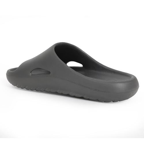 Aqualite NEO-264 Men Slide Slippers with Comfotable Sole Slip-On Flat Flip Flops, Sliders, Chappal & Comfort Insole Slipper for Men Dark Grey - Image 4