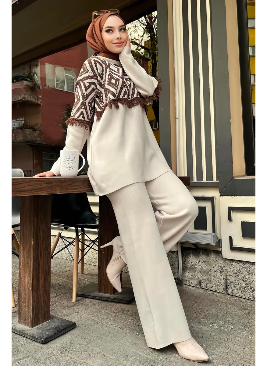 Tofisa 21808-BEIGE Knitwear Tunic Trousers