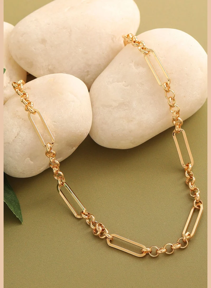 SOHI Gold Plated Party Designer Stone Layered Necklace For Women