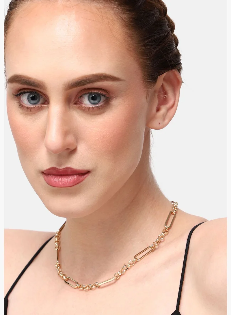 SOHI Gold Plated Party Designer Stone Layered Necklace For Women