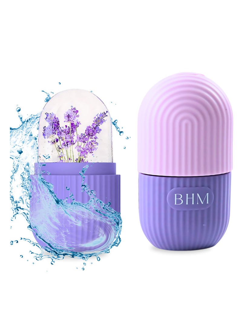 BHM Ice Face Roller, Ice Roller for face, Neck & Eyes, Pack of 2, Skin Care, natural De-puff Eye Bags, Reusable Silicone Ice Mold, Face Lift - Image 1