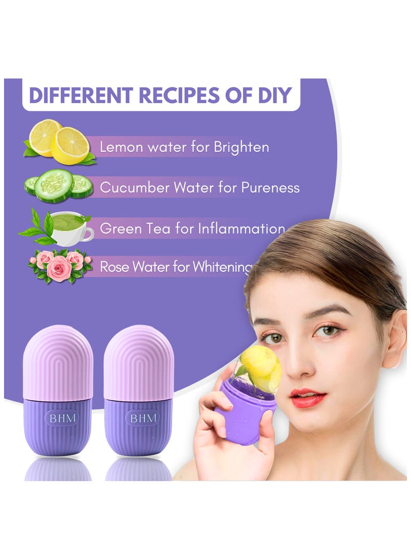BHM Ice Face Roller, Ice Roller for face, Neck & Eyes, Pack of 2, Skin Care, natural De-puff Eye Bags, Reusable Silicone Ice Mold, Face Lift - Image 4