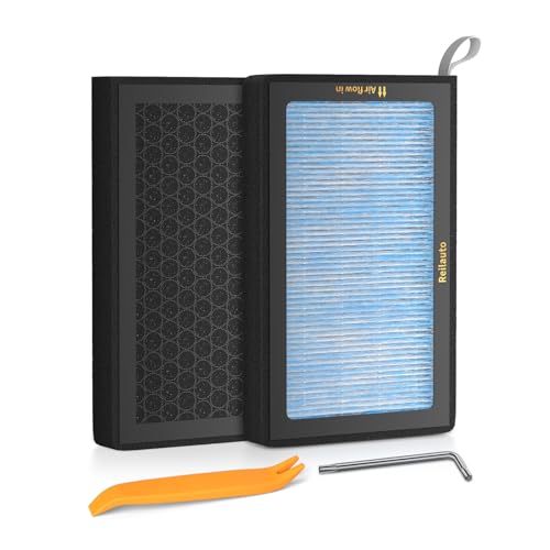 Reilauto Tesla Model 3 Model Y Cabin Air Filter Accessories, 2 Pack H13 HEPA Filter Replacement with Premium Activated Carbon, 4-Stage Filtrtion Structure (2016-2025) - Image 1
