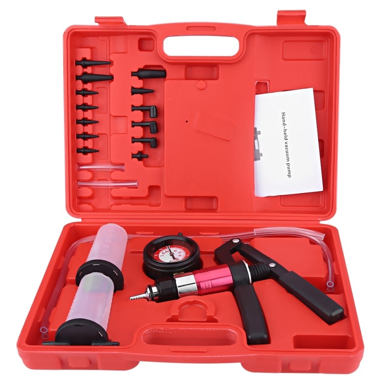 Handheld Vacuum Pump: 1 Set Aluminum Anodized Corrosion-Resistant Kit - Portable Dual-Pressure Mode Brake Bleeder Kit for Diy Auto Repair, Automotive Vacuum System Testing - Image 1