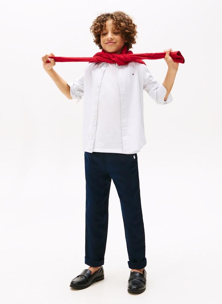 TOMMY HILFIGER Signature Relaxed Linen Blend Trousers - Image 4