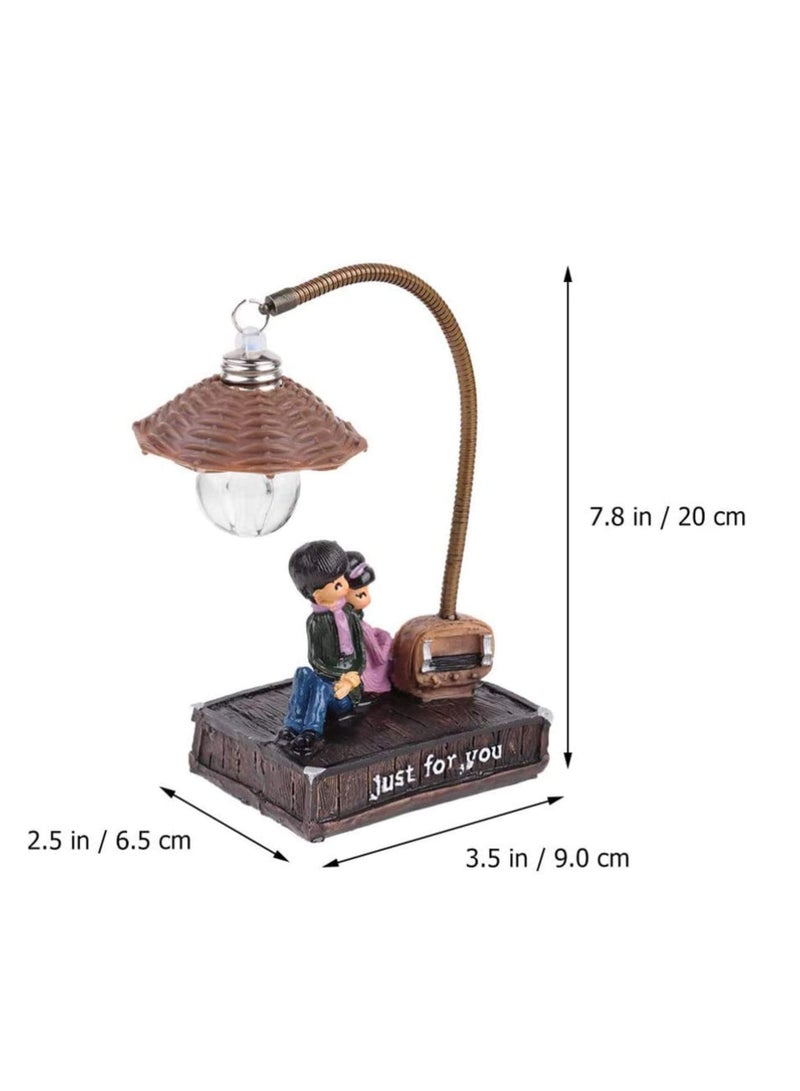 Barakah ضوء ليلي للزوجين في غرفة النوم، "فقط من أجلك" زينة ضوء مكتبي، مصباح طاولة لطيف بتصميم جذع شجرة ريسين، 9 * 6.5 * 20 سم، هدية عيد ميلاد للنساء والفتيات - Image 3