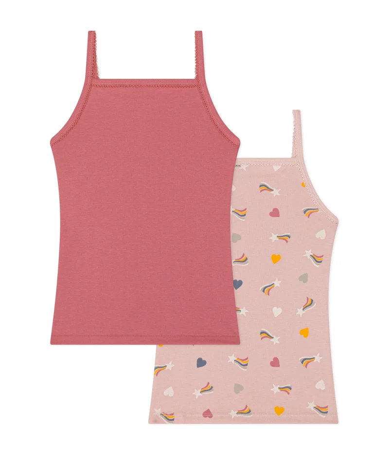 بيتي باتو Children's cotton vests with fine straps - 2-Pack
