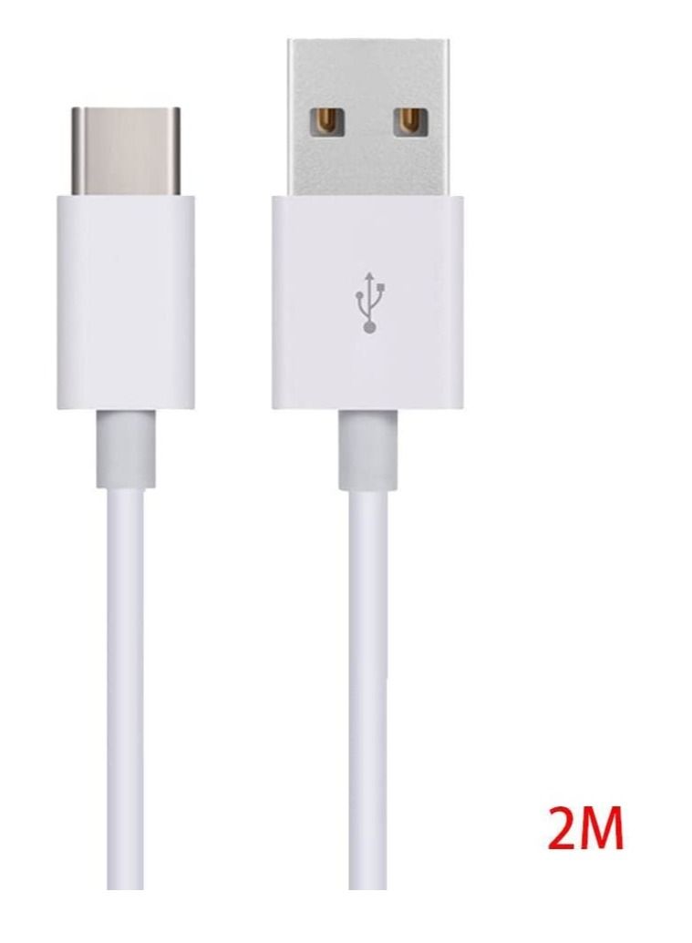 2A Max Phone Fast Charging Cable USB Type-C Cable Android Charger Type-C Data Cord For P40 Mate 30 Redmi White 2M - Image 2