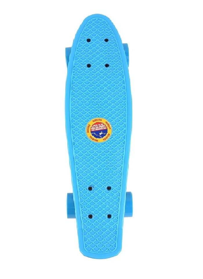 Generic Kid's Mini Cruiser Retro Plastic Complete Skateboard for Boys and Girls, Non-Slip Skateboard Size 55x15 Cm, High Speed Bearings & Soft PU Bushing LED Wheels, For Teens And Beginners  - Image 2
