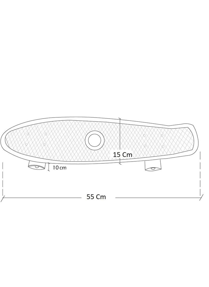 Generic Kid's Mini Cruiser Retro Plastic Complete Skateboard for Boys and Girls, Non-Slip Skateboard Size 55x15 Cm, High Speed Bearings & Soft PU Bushing LED Wheels, For Teens And Beginners  - Image 4