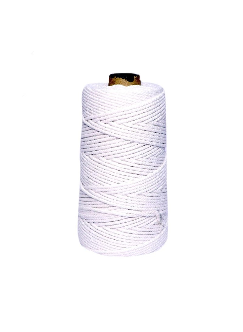 Torex TOREX� | 3mm Large Twisted Cotton Macrame Thread/Rope (150 Meter, 350gram, 3mm) | Macrame Thread for Wall Hangers and DIY Projects (White Pack of 2 PCS)  - Image 1