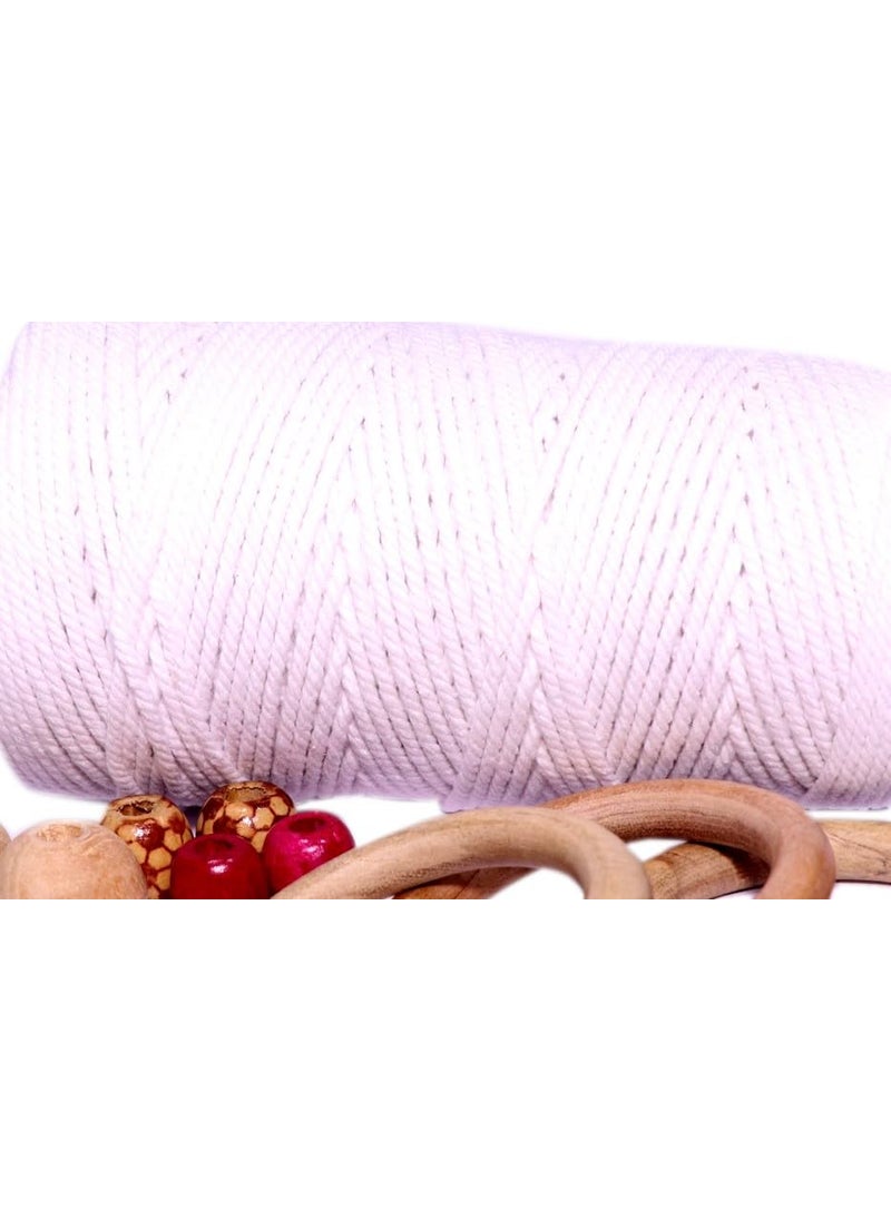 Torex TOREX� | 3mm Large Twisted Cotton Macrame Thread/Rope (150 Meter, 350gram, 3mm) | Macrame Thread for Wall Hangers and DIY Projects (White Pack of 2 PCS)  - Image 2