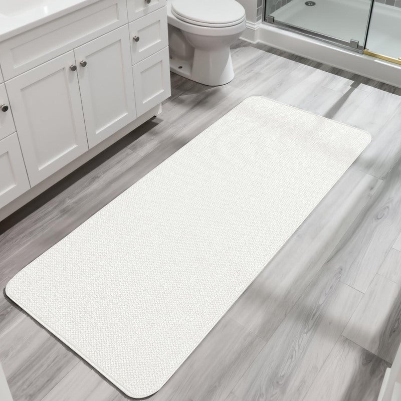Ultra Thin Bath Mat 43x150 cm Modern Low-Pile Design - Quick Dry Non-Slip Bathroom Rug for Tile Floors - Image 1