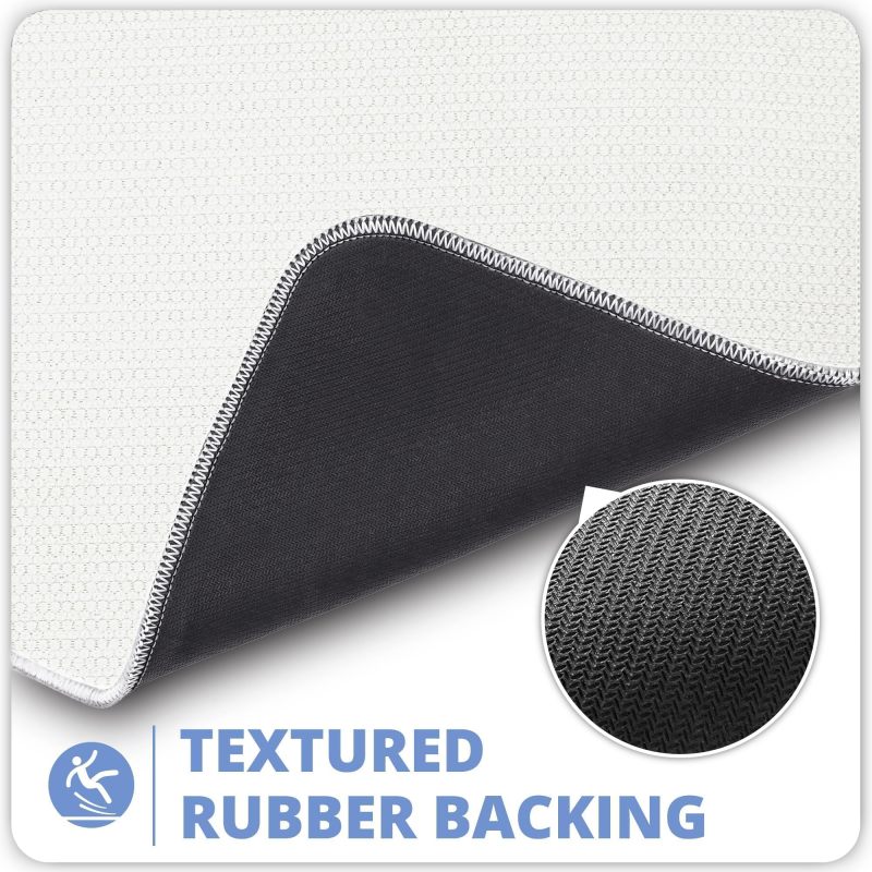 Ultra Thin Bath Mat 43x150 cm Modern Low-Pile Design - Quick Dry Non-Slip Bathroom Rug for Tile Floors - Image 4