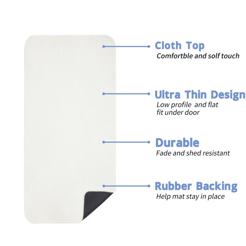 Ultra Thin Bath Mat 43x150 cm Modern Low-Pile Design - Quick Dry Non-Slip Bathroom Rug for Tile Floors - Image 2