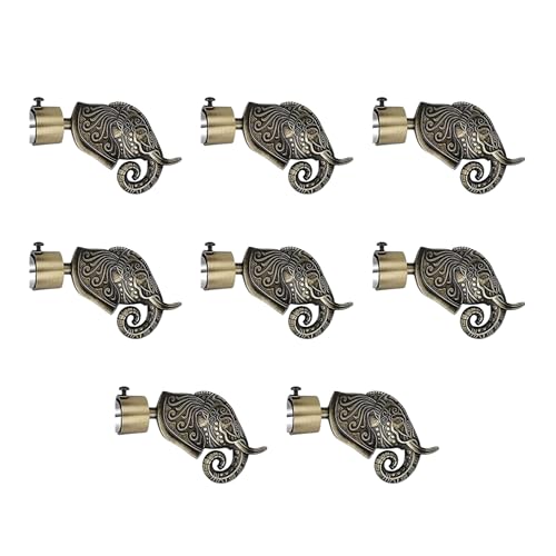 GLOXY ENTERPRISE Aluminium Antique Finish Printed Rod Pocket Semi Sheer Curtain Brackets Parda Holder / Printed Curtain Holders And 1 Inch Rod Support Fittings (Pair Of 4),Multicolor - Image 1