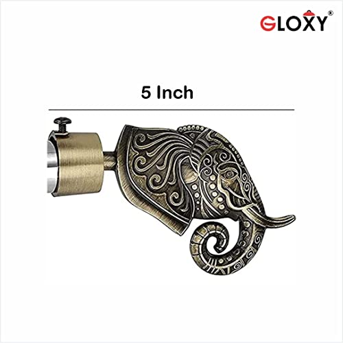 GLOXY ENTERPRISE Aluminium Antique Finish Printed Rod Pocket Semi Sheer Curtain Brackets Parda Holder / Printed Curtain Holders And 1 Inch Rod Support Fittings (Pair Of 4),Multicolor - Image 3