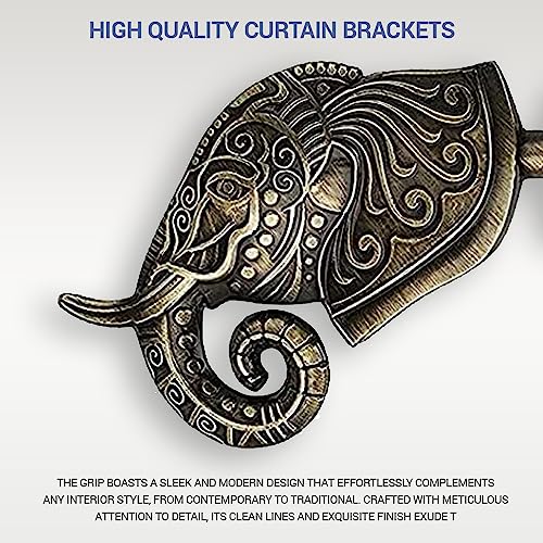 GLOXY ENTERPRISE Aluminium Antique Finish Printed Rod Pocket Semi Sheer Curtain Brackets Parda Holder / Printed Curtain Holders And 1 Inch Rod Support Fittings (Pair Of 4),Multicolor - Image 5