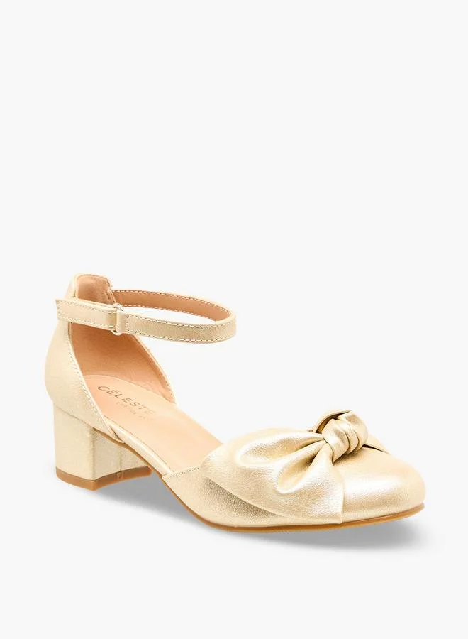 Celeste Girls Block Heel Ankle Strap Shoes