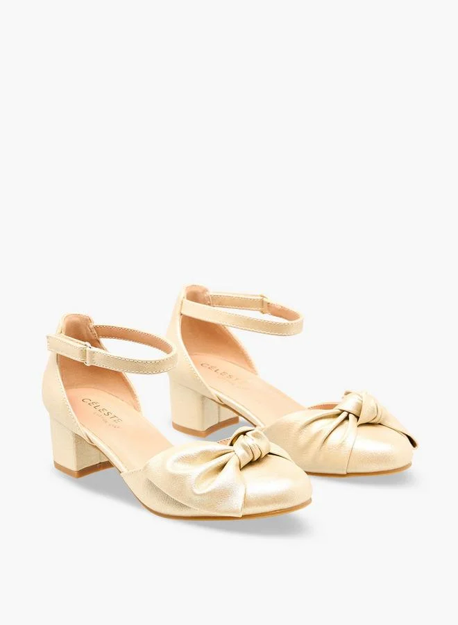 Celeste Girls Block Heel Ankle Strap Shoes