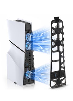 Cooling Fan for PS5 Slim, Quiet Silent Cooling System for PS5 Slim Digital/Discs Edition with 3 Fans, USB 3.0 Port, Accessories for PlayStation 5 Slim Digital/Disc Version Cooler with LED Light