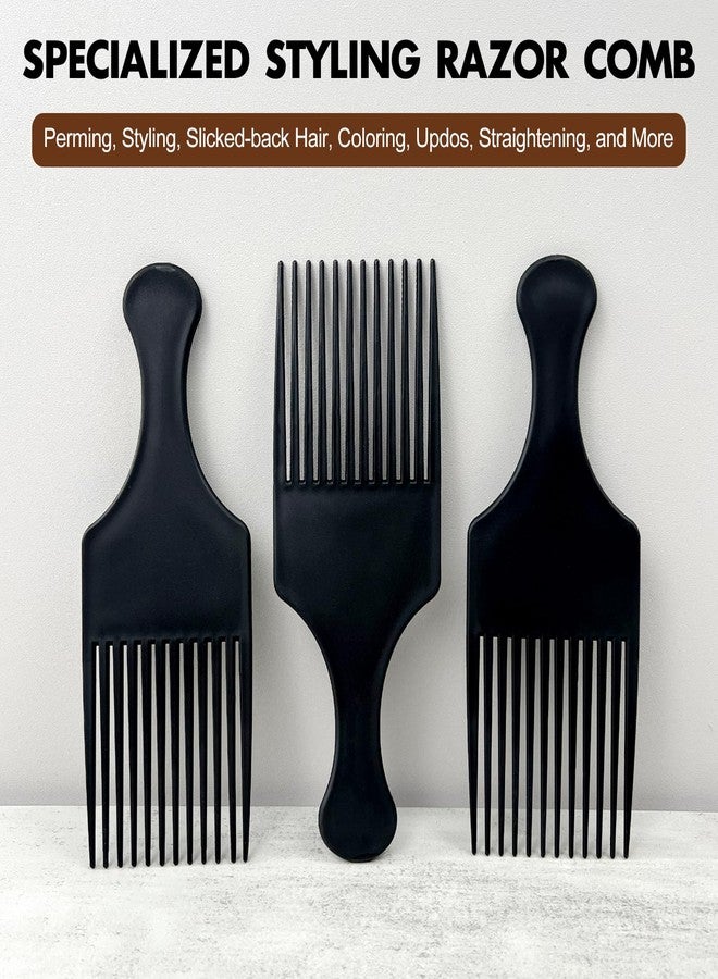 Zoolinn 3PCS Afro Hair Pick Comb - Black, Durable Wide Tooth for Detangling and Styling, for Men & Women - Image 2