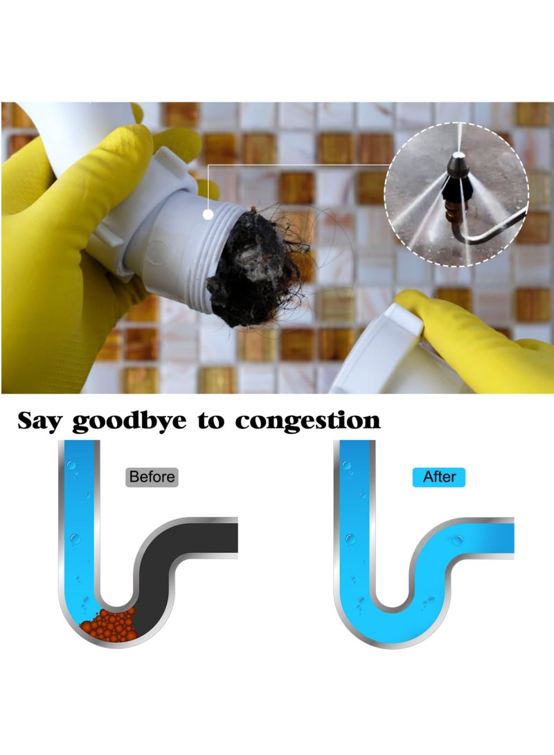 Pressure Washer Sewer Jetter Nozzle with Stainless Steel, Mini Compact Durable Jet Nozzle,Drain Jetter Hose Nozzle with 1/4" Quick Connector 1 Front Jet and 6 Rear Jets, 5800 PSI (1/4 Short Head) - Image 4