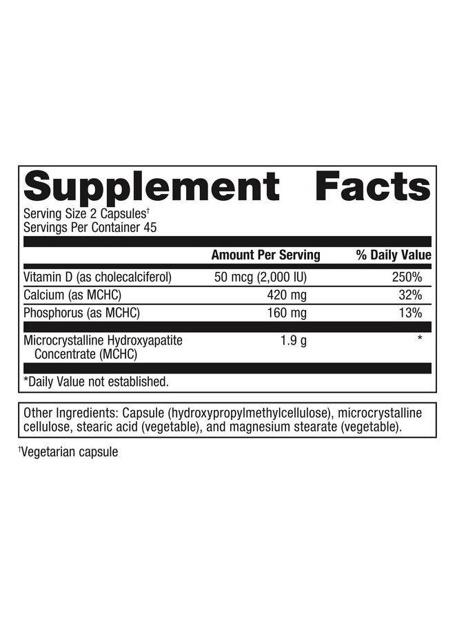 Metagenics - Metagenics Bone Builder Plus - MCHC Supplement - High-Absorption - 2000 IU Vitamin D - with Calcium & Phosphorus - Non-GMO & Gluten-Free - 90 Capsules - Image 1
