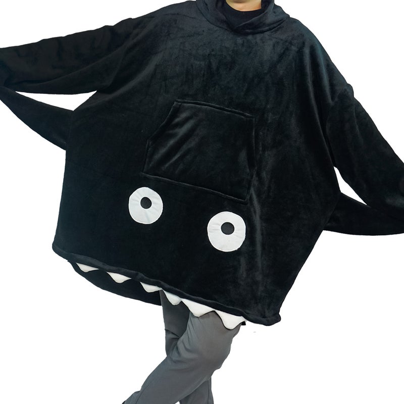 Flannel Cartoon Shark Pajama Set for Couples - Image 1