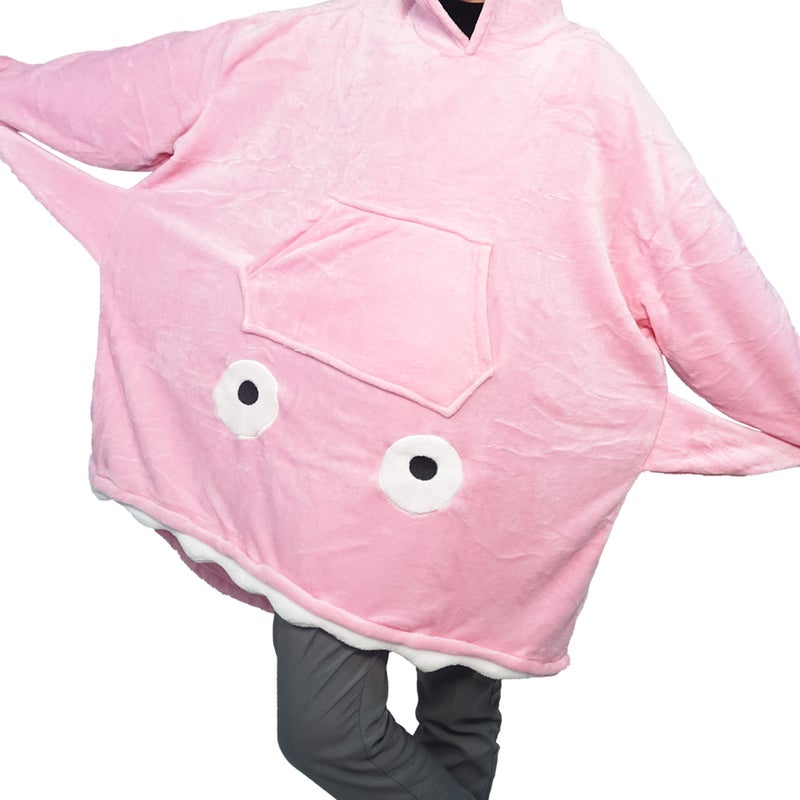 Flannel Cartoon Shark Pajama Set for Couples - Image 2