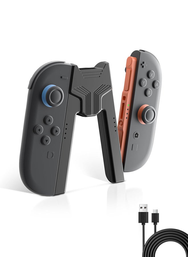 أوليون قبضة شحن لـ Nintendo Switch 2 Joycon، قبضة مريحة على شكل V مع إضاءة LED، كابل Type-C، خفيفة الوزن، إكسسوارات شحن سريع لـ Nintendo Switch 2 - Image 1