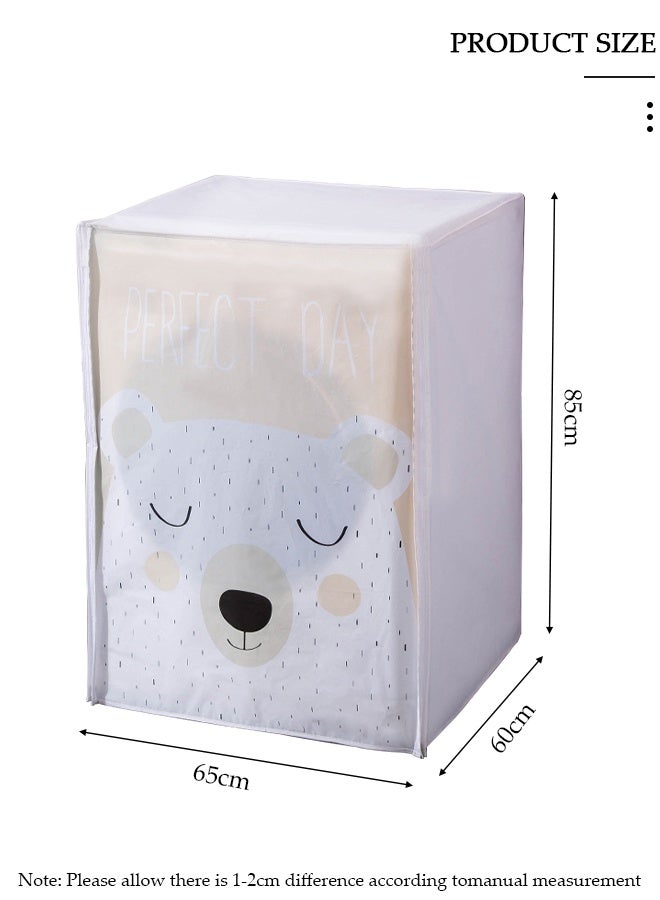 DUNISO Washing Machine Cover, Full-automatic Roller Washing Machine Cover with Zipper, Waterproof Sunscreen and Dustproof Protection Cover for Most Front Load Washer and Dryer - Image 2