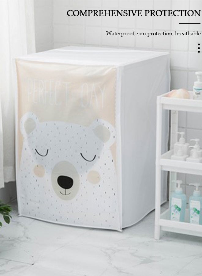 DUNISO Washing Machine Cover, Full-automatic Roller Washing Machine Cover with Zipper, Waterproof Sunscreen and Dustproof Protection Cover for Most Front Load Washer and Dryer - Image 5