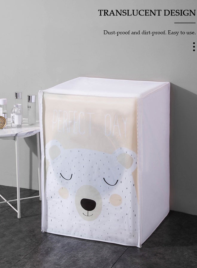 DUNISO Washing Machine Cover, Full-automatic Roller Washing Machine Cover with Zipper, Waterproof Sunscreen and Dustproof Protection Cover for Most Front Load Washer and Dryer - Image 4