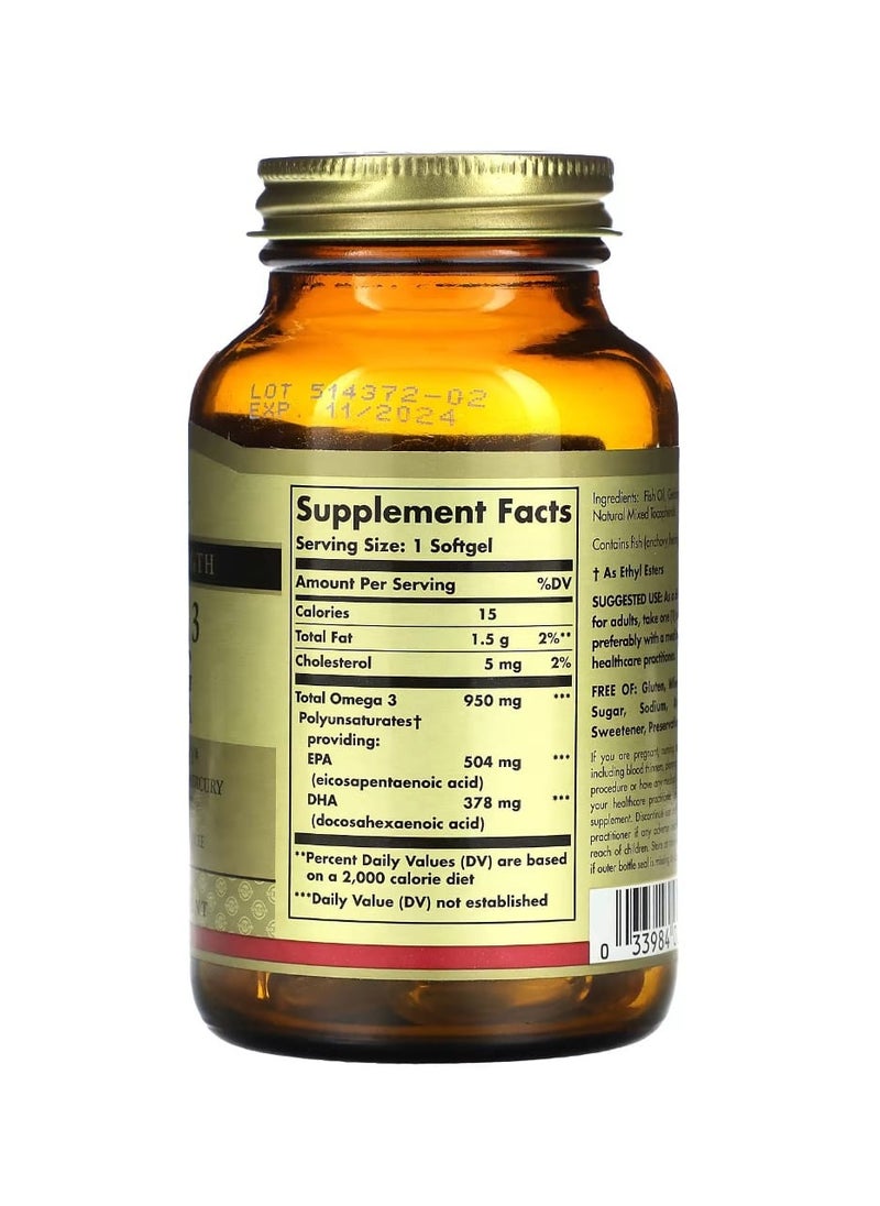 Solgar - Solgar Omega-3 EPA & DHA Triple Strength 950 mg 50 Softgels - Image 1