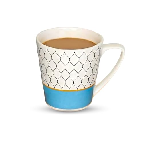 Femora Peafowl Print Ceramic Tea & Coffee Mugs Set of 6 | 180ml Each | Microwave & Dishwasher Safe | Chip Resistant | BPA Free | 1 Year Chipping Warranty | Home, Office & Gifting - Image 4
