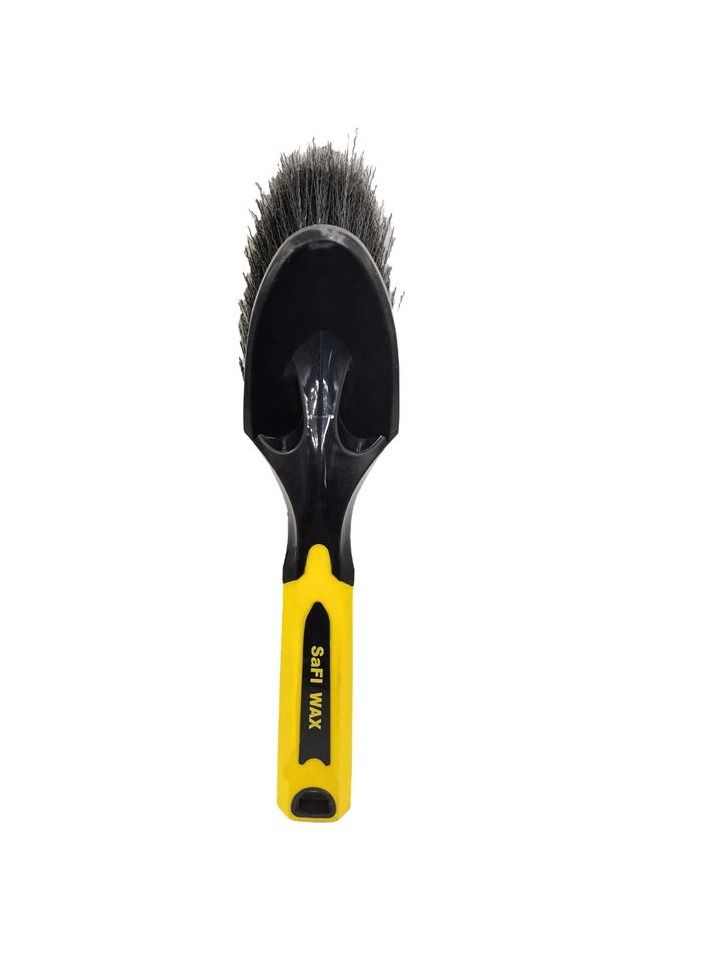 Safi WAX SAFI WAX Easy Car Tire Cleaning Brush Heavy Duty Car Wheel Cleaning Brush Black and Yellow - Image 5