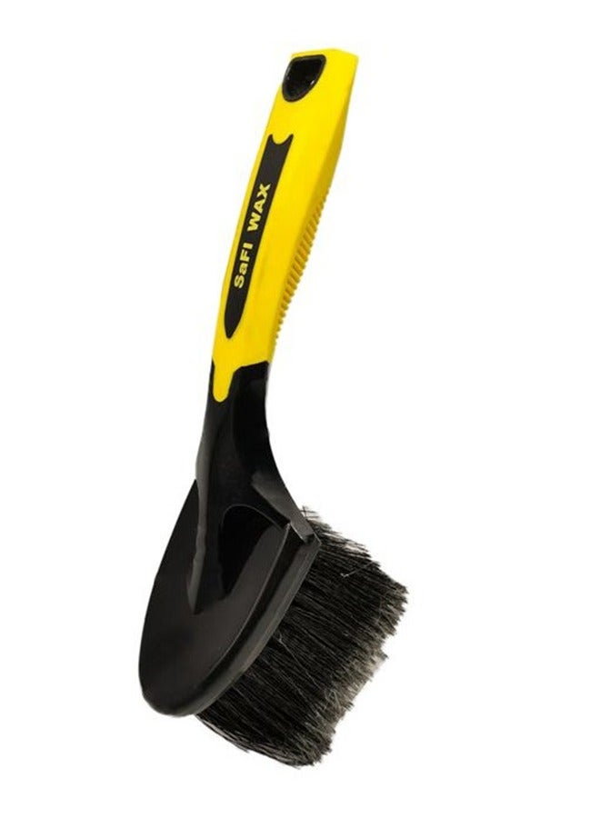 Safi WAX SAFI WAX Easy Car Tire Cleaning Brush Heavy Duty Car Wheel Cleaning Brush Black and Yellow - Image 1
