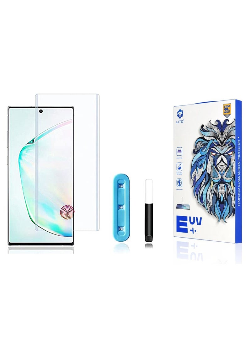 ليتو - Lito Samsung Galaxy Note 10 Plus واقي شاشة من الزجاج المقوى بالغراء السائل للأشعة فوق البنفسجية مع تغطية من الحافة إلى الحافة - Image 1